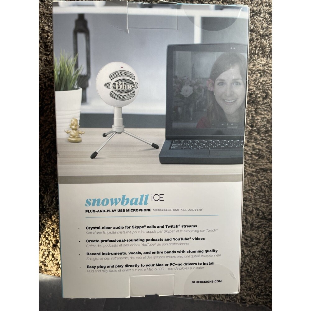 Blue Plug & Play USB Microphone Snowball iCE Adjust Stand Twitch Skype Discord
